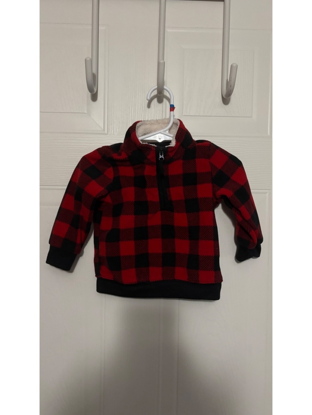 Just One You by Carter's Baby Fleece Pullover 9M Red and Black Plaid